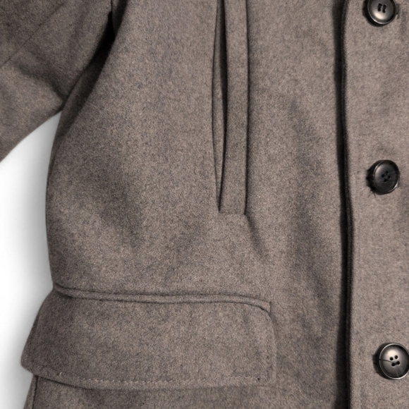 H&M Charcoal Heavy Double Breasted Peacoat Size 46 - Picture 4 of 8